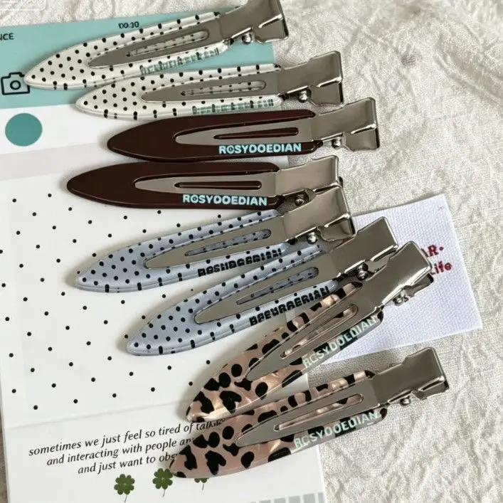 4Pcs Black White Polka Dot Hairpins Simple Makeup Bangs Side Clips for Women Hair Clips Party Outfits Hair Ornaments
