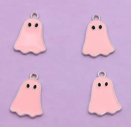 50pcs cute cartoon accessories Black and white Little devil Little Dinosaur dripping oil alloy pendant pendant accessories image 3