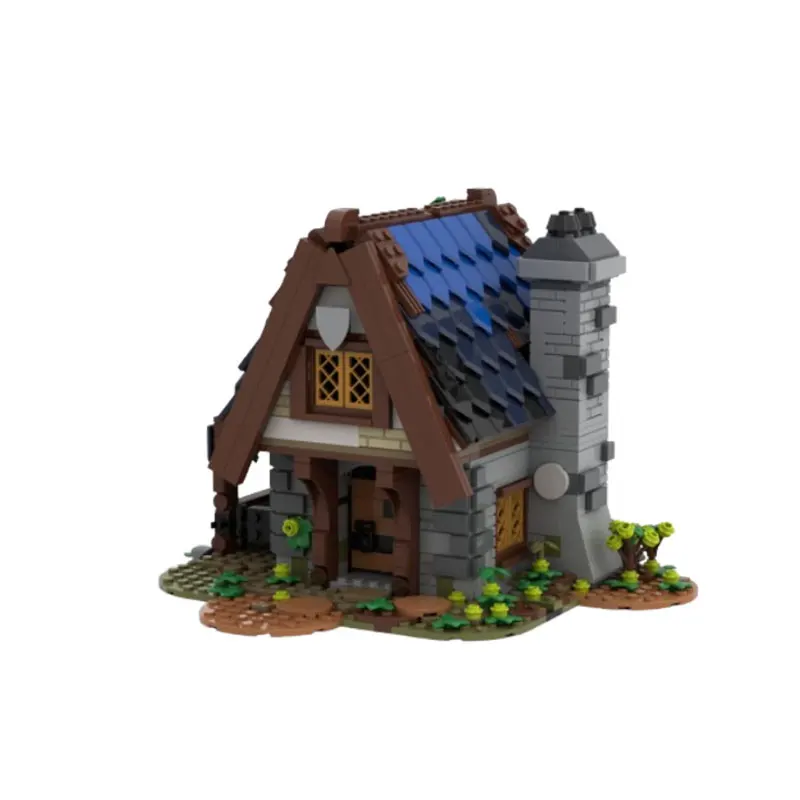 

In-stock new product: MOC 1018-piece medieval architectural cottage building blocks set, a small-particle assembly toy, educatio