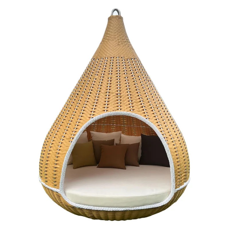 Clock in double swing, outdoor leisure hanging basket hanging chair rattan chair, indoor balcony lazy hanging rattan hammock