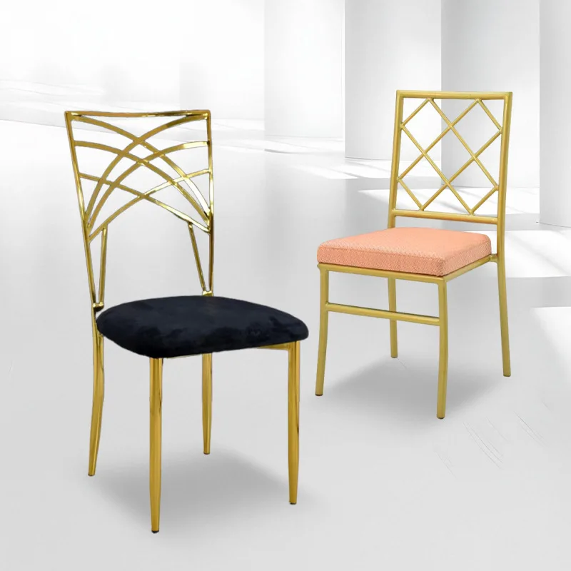 

Golden Square Back Bamboo Outdoor Wedding Banquet Chair Hotel Restaurant Adult Backrest Dining Chair Soft Bag