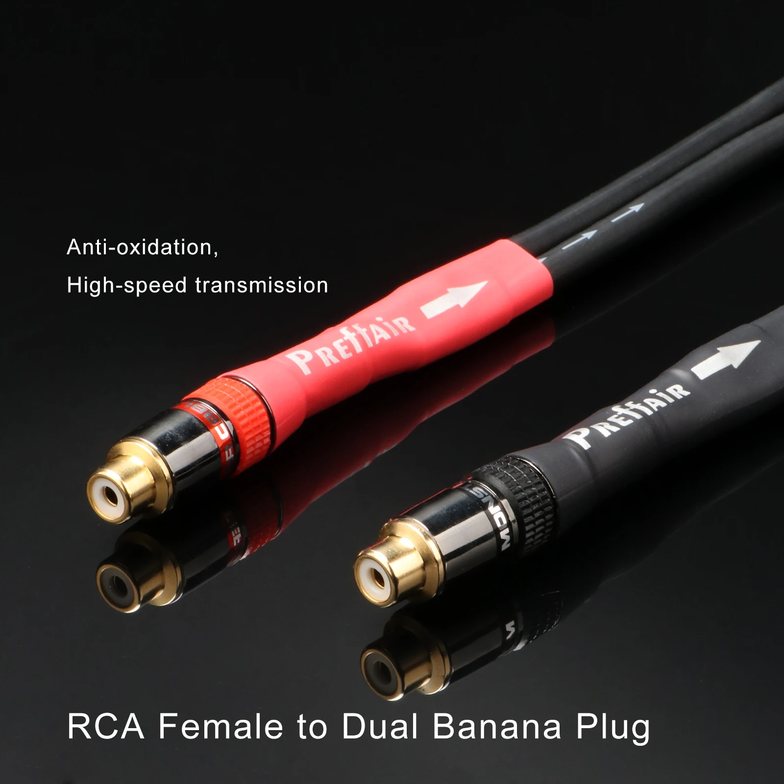HiFi RCA-Buchse auf 2 Bananenstecker Adapterkabel RCA-Audiokabel für Verstärker Lautsprecher Adapterkabel 4mm Bananen-Lautsprecherkabel – Detail 2