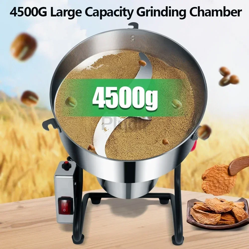 

Excellent Top Quality 4500G Grinder High Speed Spice Grinder Grain Crusher Large Commercial Large Capacity Stainless Steel Coffe