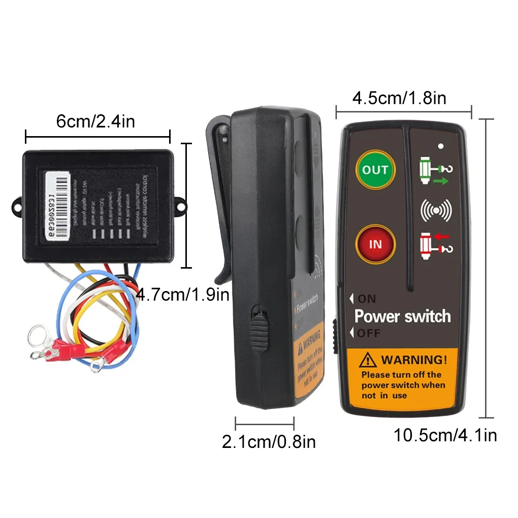Controlador elétrico universal do interruptor do guincho, controlo a distância sem fio, fora de estrada, ATV, reboque, barco, 12V, 24V