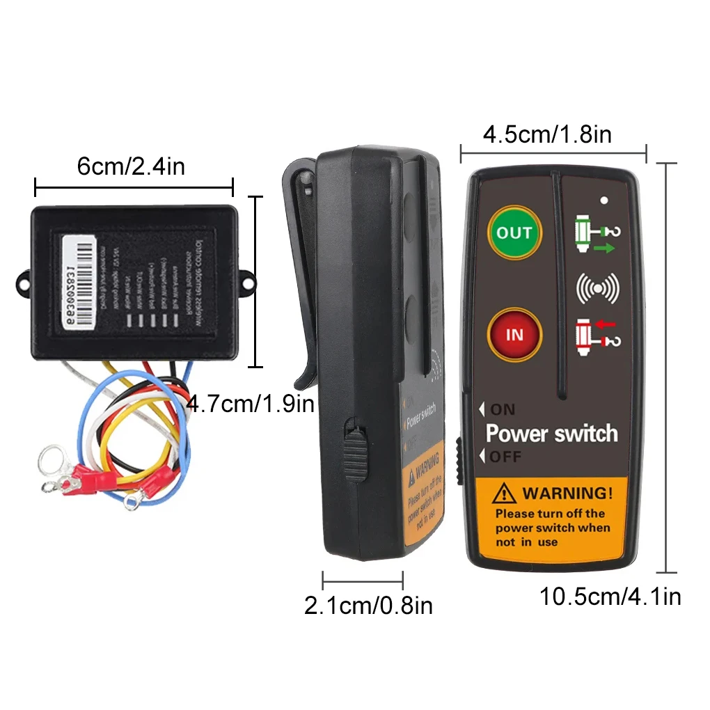 12V/24V ciężarówka ATV UTV elektryczny przełącznik wciągarki kontroler wciągarki zdalna bezprzewodowa wciągarka zdalna trwała czarna
