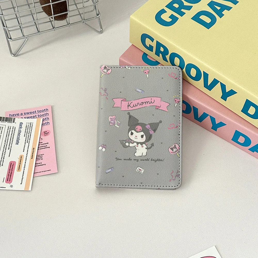 Kawaii Cute Sanrio Hello Kitty Kuromi My Melody Cartoon Passport Case Credit Card Certificate Storage Bag Schoolgirl Accessory