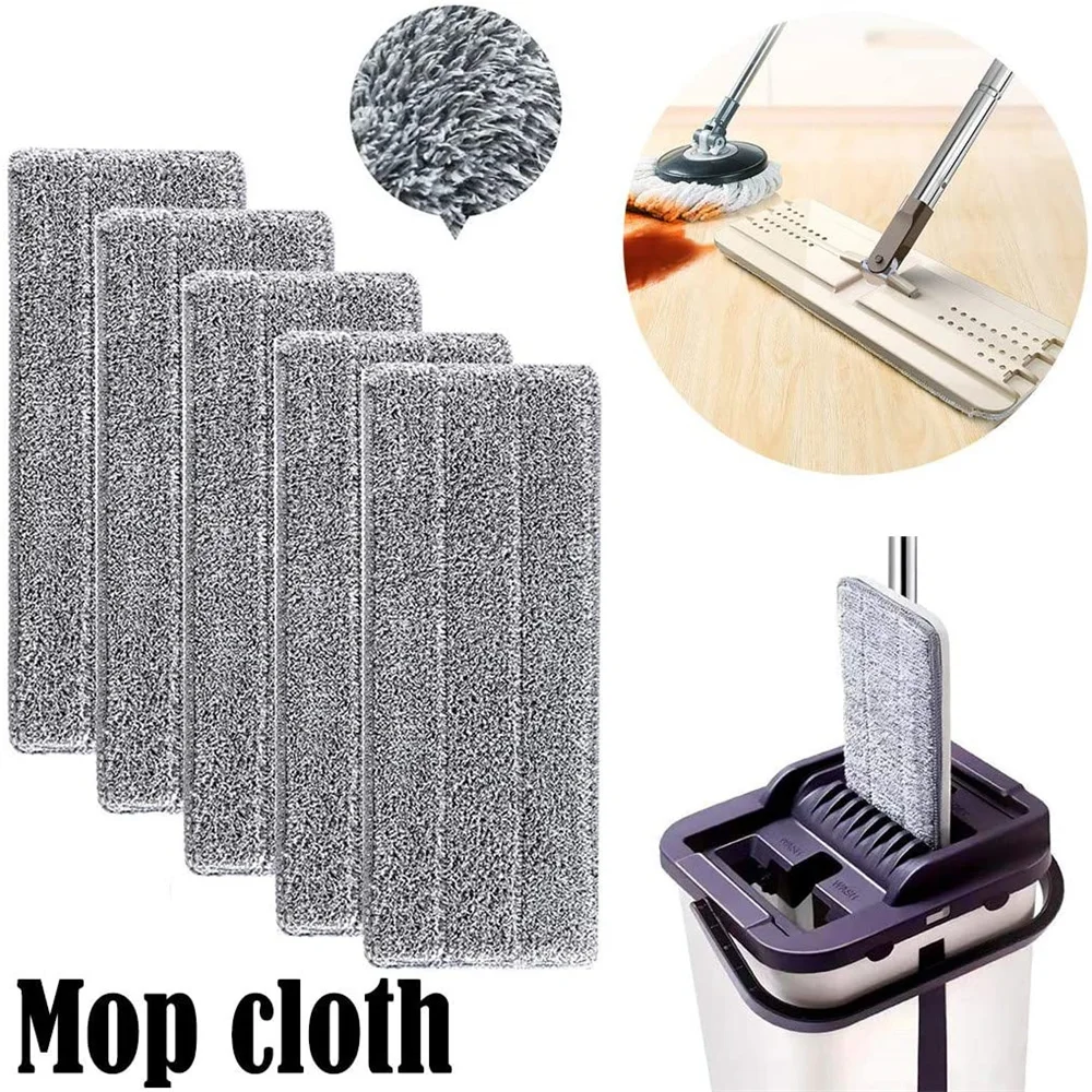 5/10pcs Mop Cloth Replace Mop Head Microfiber Replacement Head Floor Cleaning Cloth Pads Flat Washable Mop Cloth Cleaning Tools