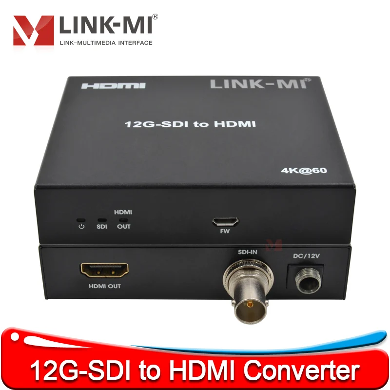 

Конвертер 12G 4K SDI в HDMI link mi Поддержка 6G/3G HDCP2.2 Макс. 120 м, конвертер Downsacler BNC в HDMI на большие расстояния