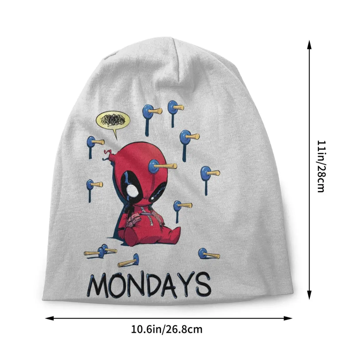 Custom Deadpool I Hate Mondays Beanie Cap Unisex Winter Warm Bonnet Homme Knitted Hats Fashion Outdoor Skullies Beanies Hats