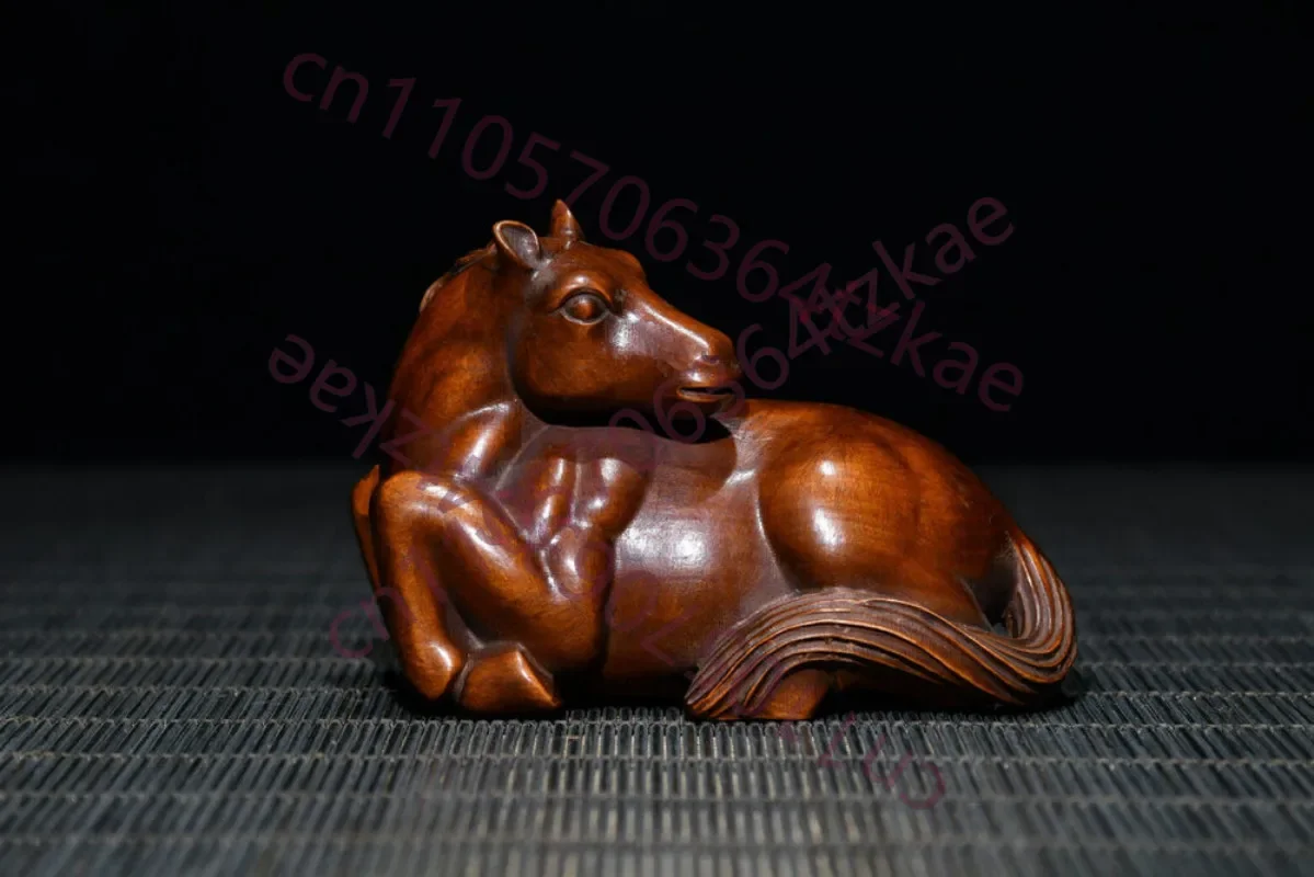 chinese-boxwood-carved-horse-statue-collection-desk-decoration-crafts