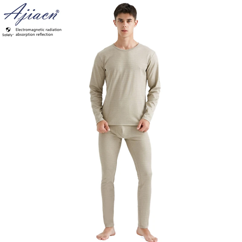 Electromagnetic radiation protective silver fiber knitted fabric long underwear Motor room EMF shielding thermal underwear