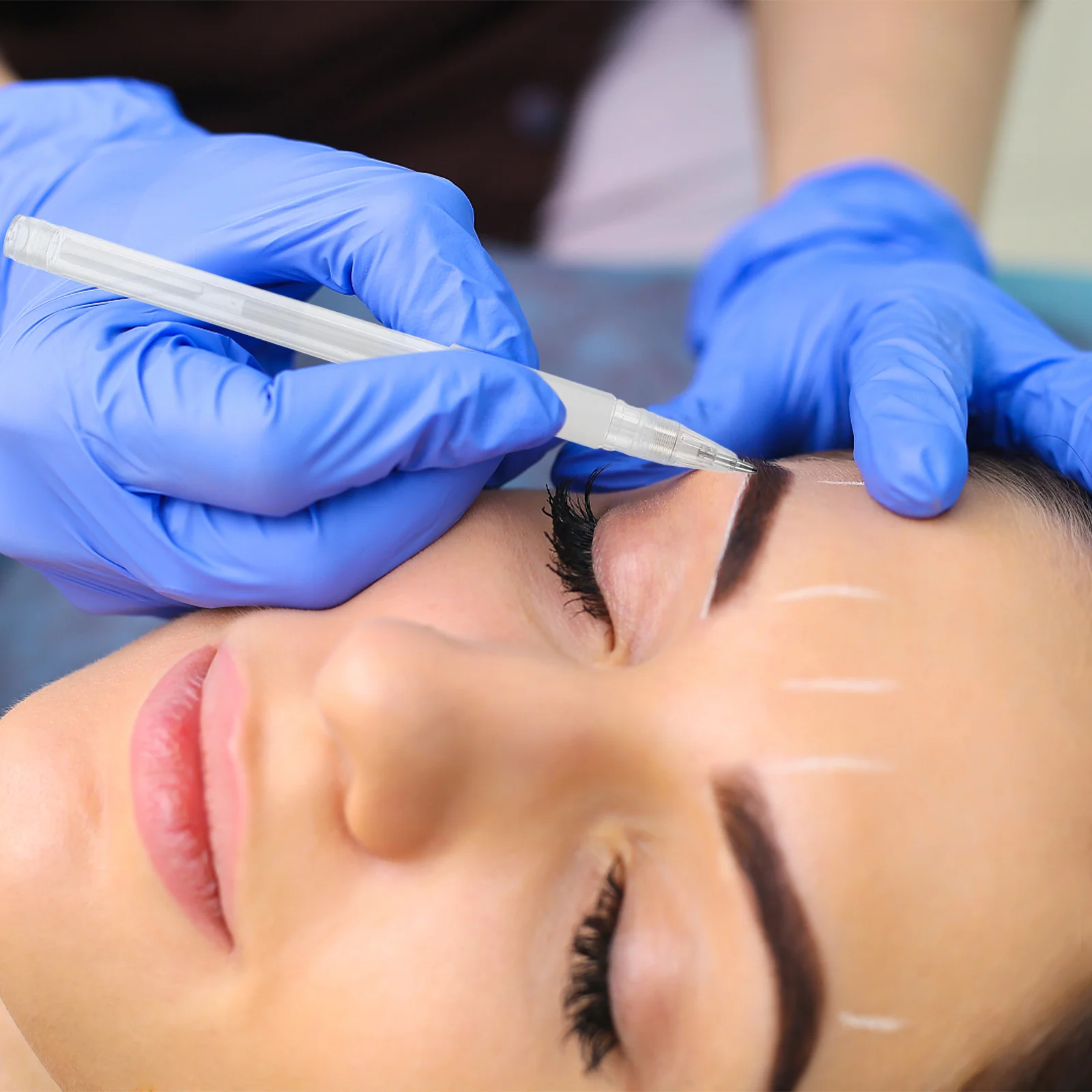 2 قطعة Microblading قلم تحديد الحواجب الدقة الوشم تحديد المواقع أداة لخرائط الحاجب المؤقتة مقاوم للماء لطخة واقية