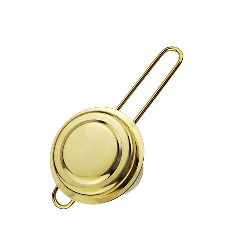 Tea Infuser Stainless Steel Golden Finish Strong Build Fine Holes for No Residue Fits Mugs Cups Teapots Easy Dry Gift