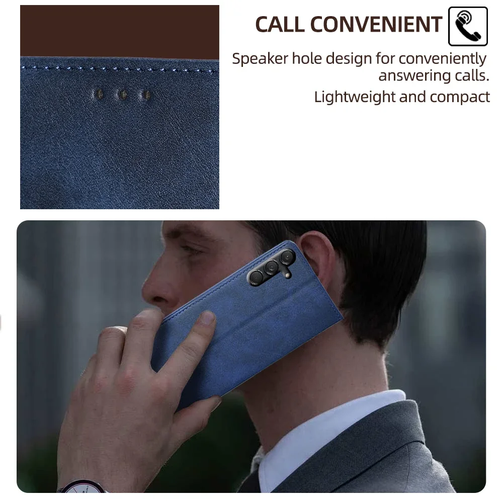 GEFENIS Wallet With Card Slots Holder Magnetic Flip Leather Case For Samsung Galaxy S24 FE Galaxy M55 C55 5G Protective Cover Bo