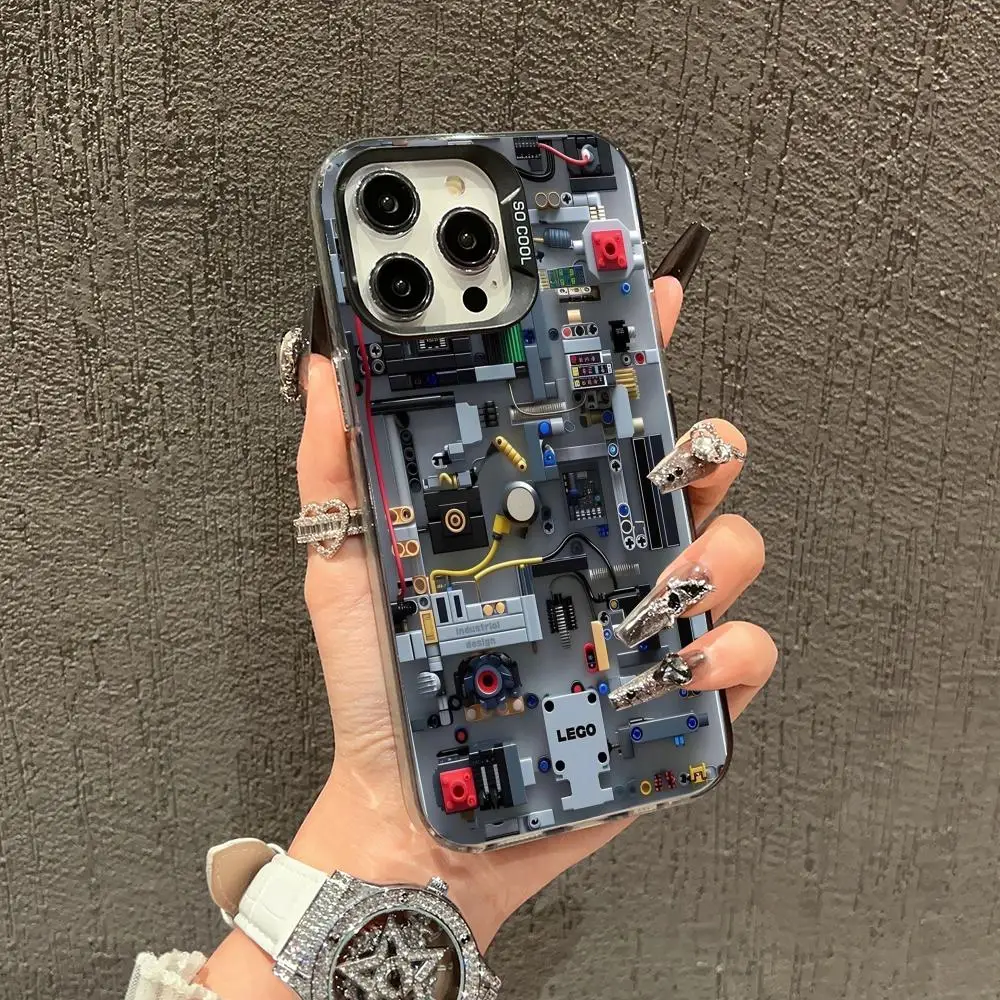 

Circuit device case for iPhone 16 15 14 13 12 11 Pro/ Max/Plus shock-proof rear cover anti-fingerprint