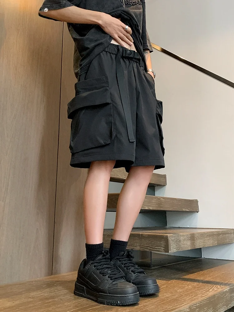 

Qui Dry Workwear orts Men's Summer Ice Silk Straight Leg Loose Teenager American Functional Large Size Five ket Pants