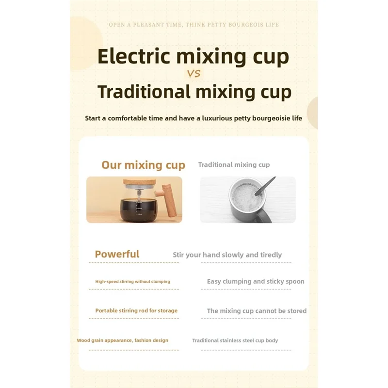 

B47B-для чашки для смешивания, самоперемешивающаяся кофейная кружка, 400 мл, стеклянная дорожная чашка с зарядкой через USB для кофе, молока, чая