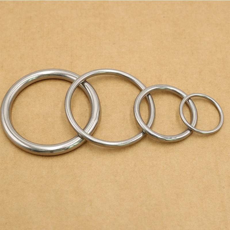 Orings 304 Stainless Steel Seamless Circular Round Ring Smooth Solid O Ring for Rigging Marine Boat Pet Yoga Hanging O-ring