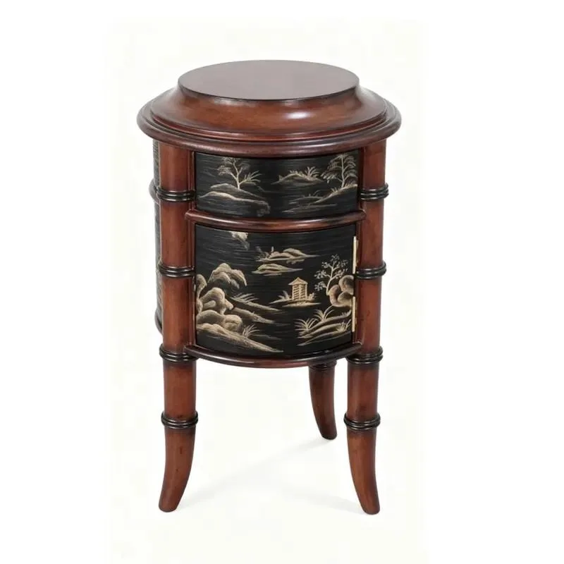 Hand Painted Chinese Art Solid Wood Decorative Table