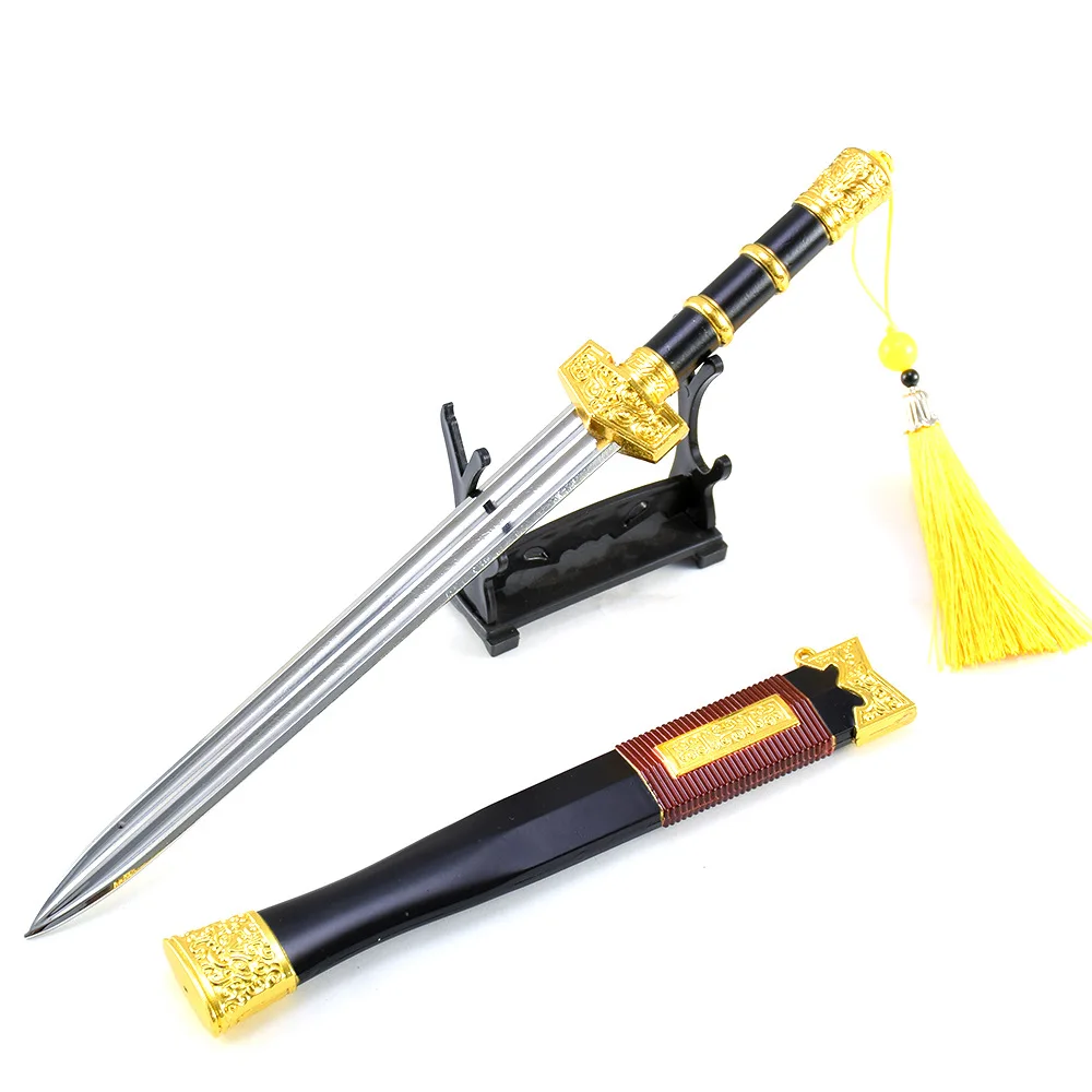 Épée à roseaux de Chiang 30cm/11,81 pouces, avec gaine, armes froides de chine ancienne, épée de nivellement, modèles d'artisanat en métal, ornements de bureau