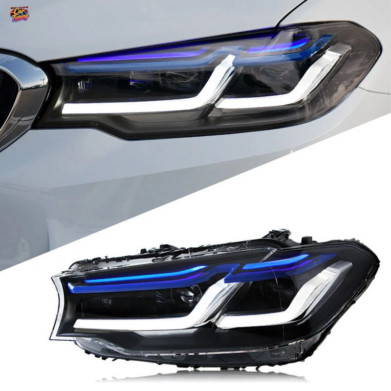 

Подходит для BMW 5 серии G38 18-20: модификация фар под новые светодиодные фары G30 Blue Eyebrow Thunder Edition.