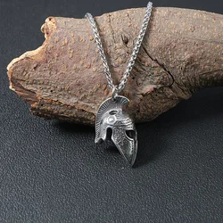JHSL New Classic Ancient Rome Helmet Design Pendants Men Statement Necklace Stainless Steel Silver Color Fashion Jewelry