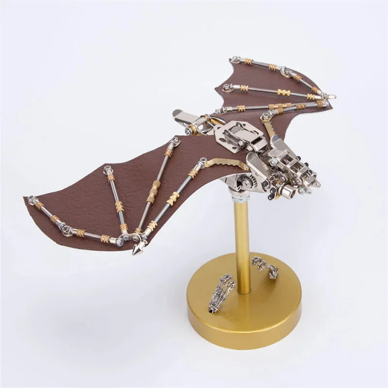 3D Puzzle Steampunk Flying Vampire Bat Metal Assembly Toy DIY Mechanical Bat Animals Model Kits - 300+PCS