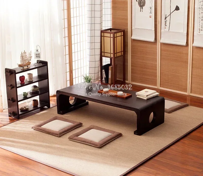 

Japanese Vintage Low Table Indoor Wood Furniture, Asian Style Coffee Tea Table - Perfect for Living Room and Tatami Floor