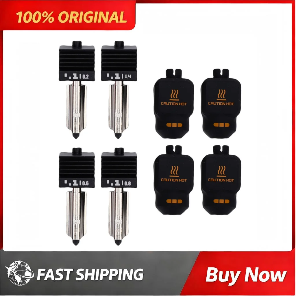 4pcs Set 0.2 0.4 0.6 0.8mm Hotend Kit Resistant Extruder Head Replacement Parts  For Bambu Lab P2S H2D H2S H2C 3D Printer