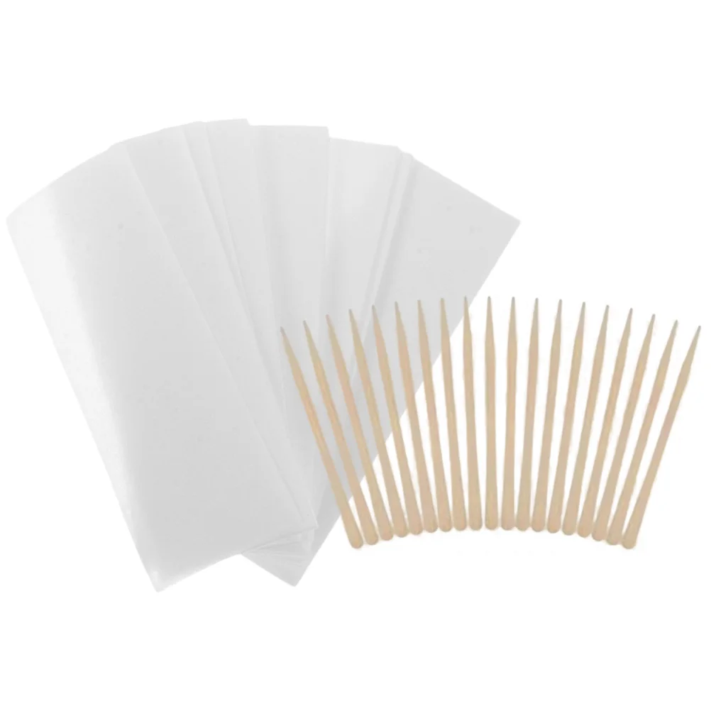 

100 Wax 88mm Flat Head Sticks Set Disposable Non-woven Fabric Body Hair Wax Strips For Face Hair Removal Removal Waxing