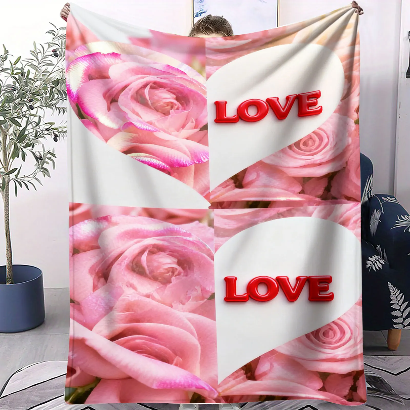 بطانية من الفلانيل على شكل قلب الحب بتصميم الملك الملك الملكة الملونة، بطانية متعددة الوظائف لسرير الأريكة والسفر، هدية مثالية للأزواج