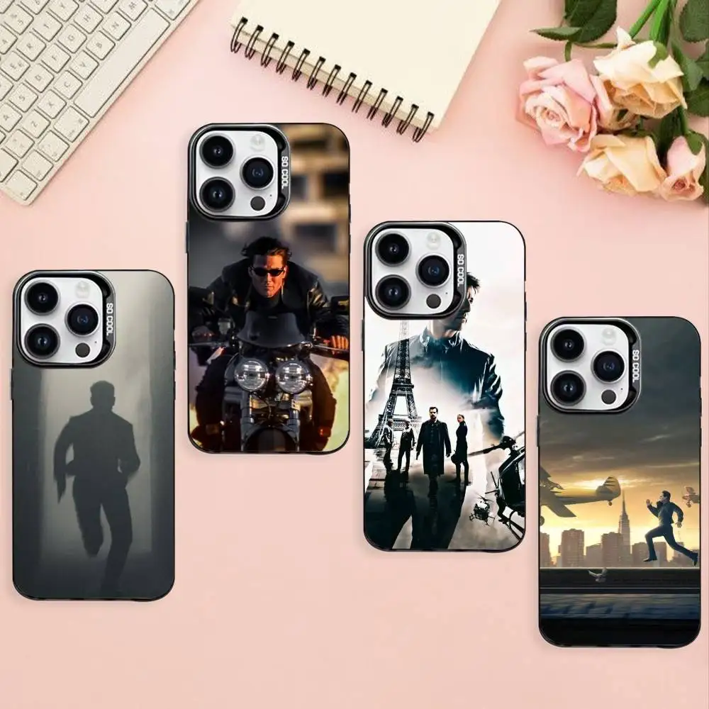 

Mission impossible final reckoning Phone Case For iPhone17,16,15,14,13,12,11 Plus,Pro Max Black Border Silver Plated Cover