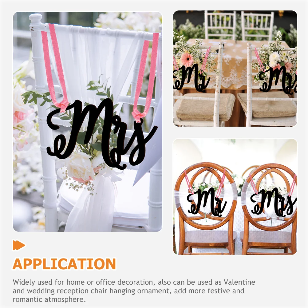 Mr Mrs Wedding Signs Letter and Banners Valentines Day Party Decoration Wood Wooden Craft Valentine's Hanging Chair