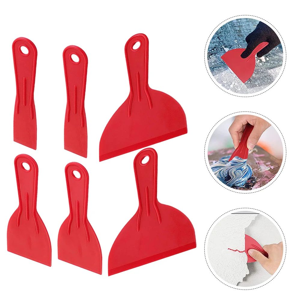 2 Sets Scraper Tool Paint Floor Squeegee Kitchen Red Scrapers for Removing Stains