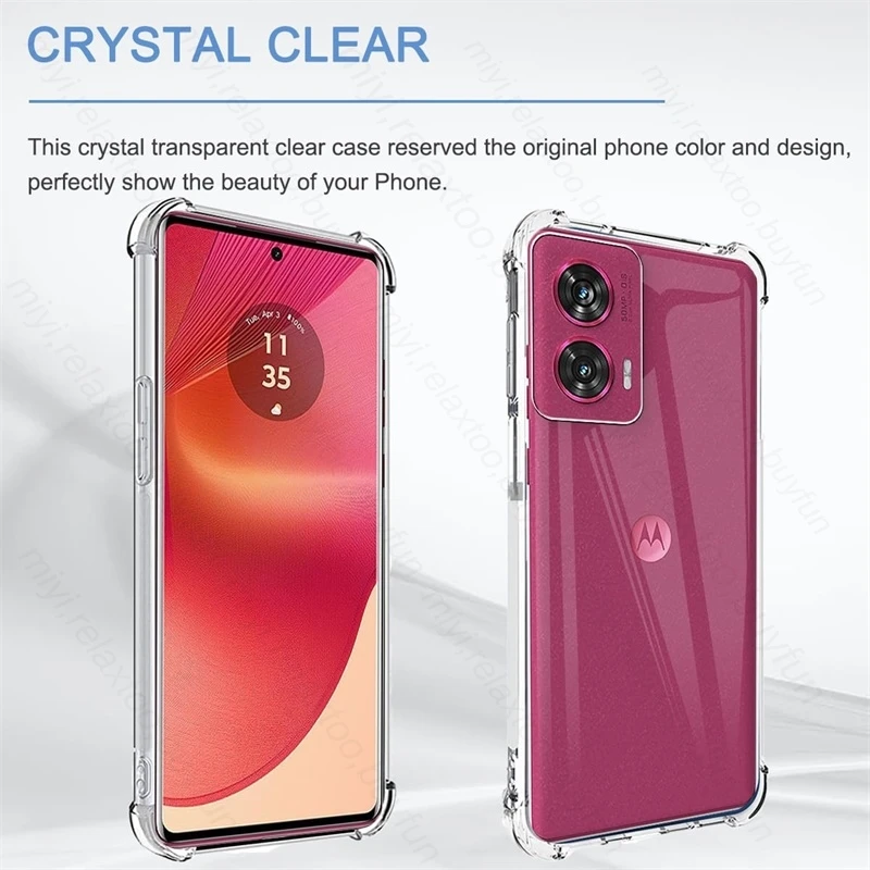 Edge50Fusion Case Camera Protection Back Phone Cover For Motorola Edge 50 Fusion 5G 2024 Clear TPU Soft Airbag Shockproof Coque