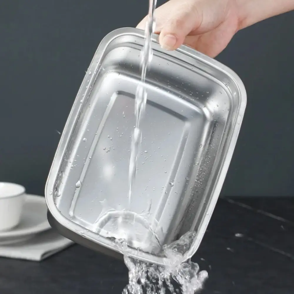 Stainless Steel Camping Lunch Box Leak-proof Microwave Suitable Bento Box Sealed Large Capacity Refrigerator Freezer Storage Box view 4
