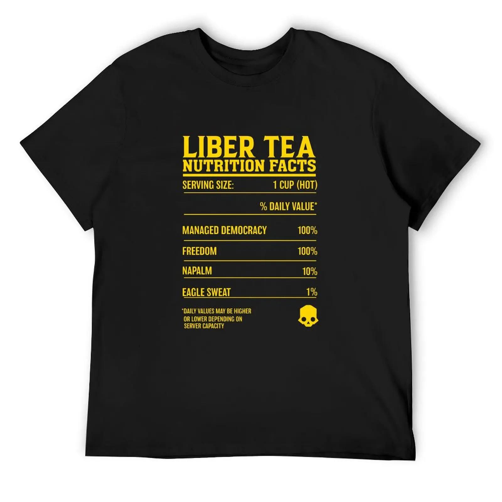 

Helldivers 2 'Liber-tea' Nutrition Yellow T-Shirt summer clothes customs design your own vintage heavy weight t shirts for men