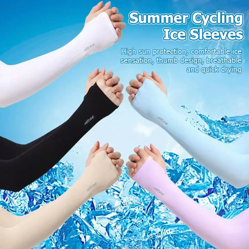 2pcs Ice Sleeves Arm Sleeves Warmers Sports Sleeve Sun UV Protection Hand Cover Cooling Warmer for Running Fishing Cycling