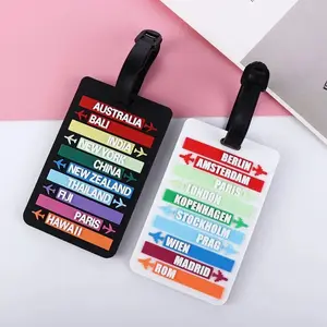 Country Name Suitcase Luggage Tag Fashion PVC Letters Address Holder Name ID Tag Boarding Tag Travel Accessories Baggage Label