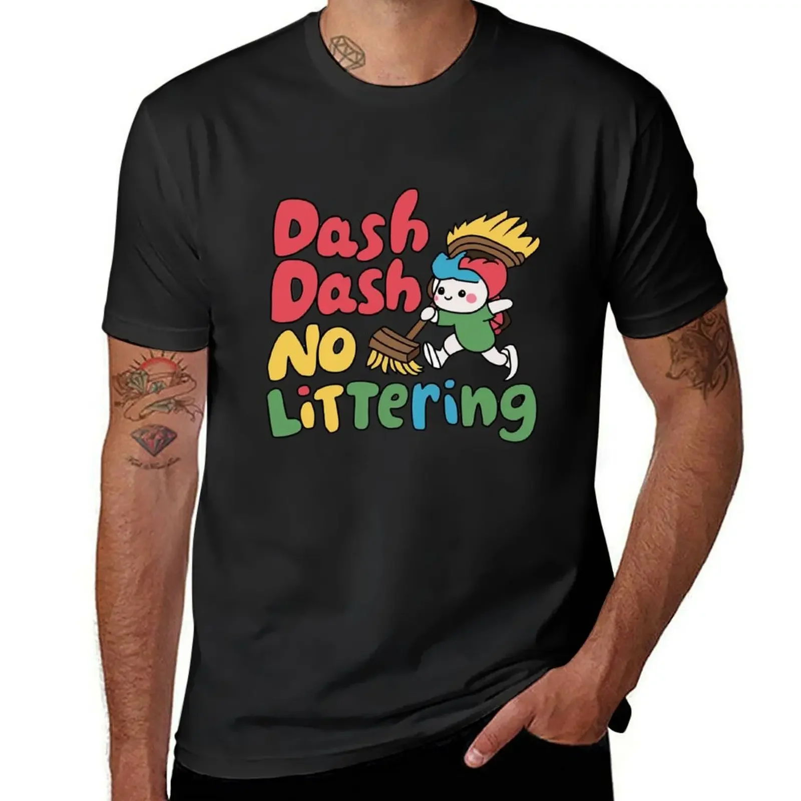 Dash Dash No Littering Environment Earth Day T-Shirt Aesthetic clothing graphics mens graphic t-shirts anime