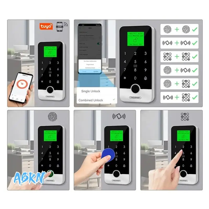 

ABKN-APP Smart Fingerprint Keypad RFID Access Control Keypad Touch IP65 Waterproof 13.56Mhz Door Opener (S300A)