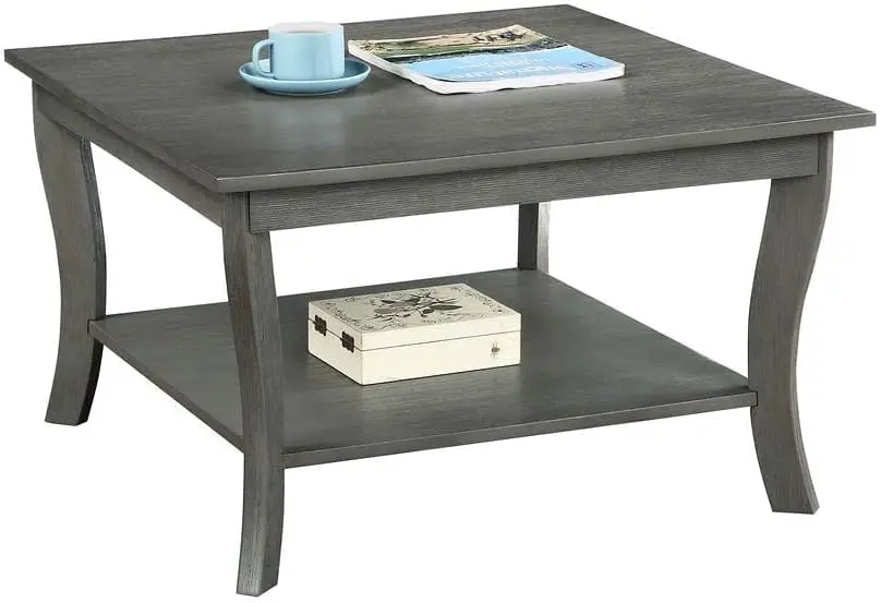 American Heritage Square Coffee Table, Wirebrush Dark Gray