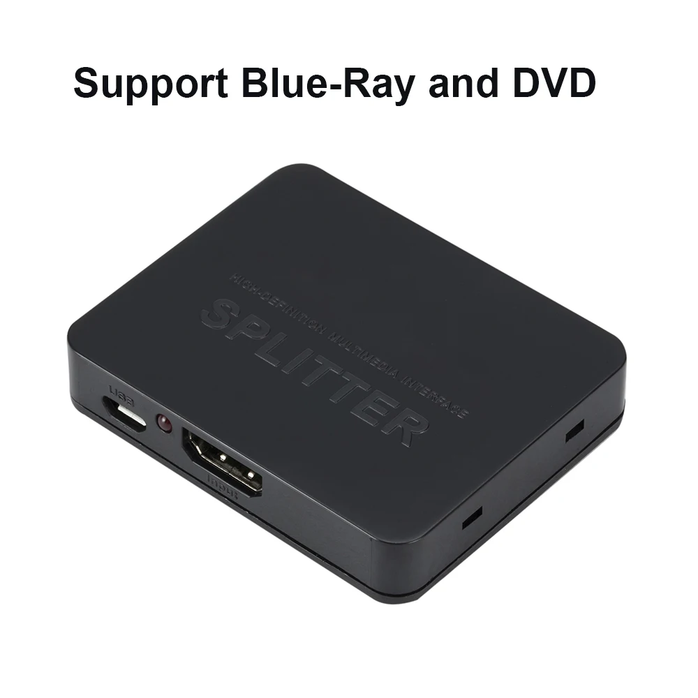 Splitter HDCP kompatybilny z HDMI 1 w 2 na 1080P 4K 1x2 Stripper 3D Splitter wzmacniacz sygnału zasilania dla projektorów DVD Laptop