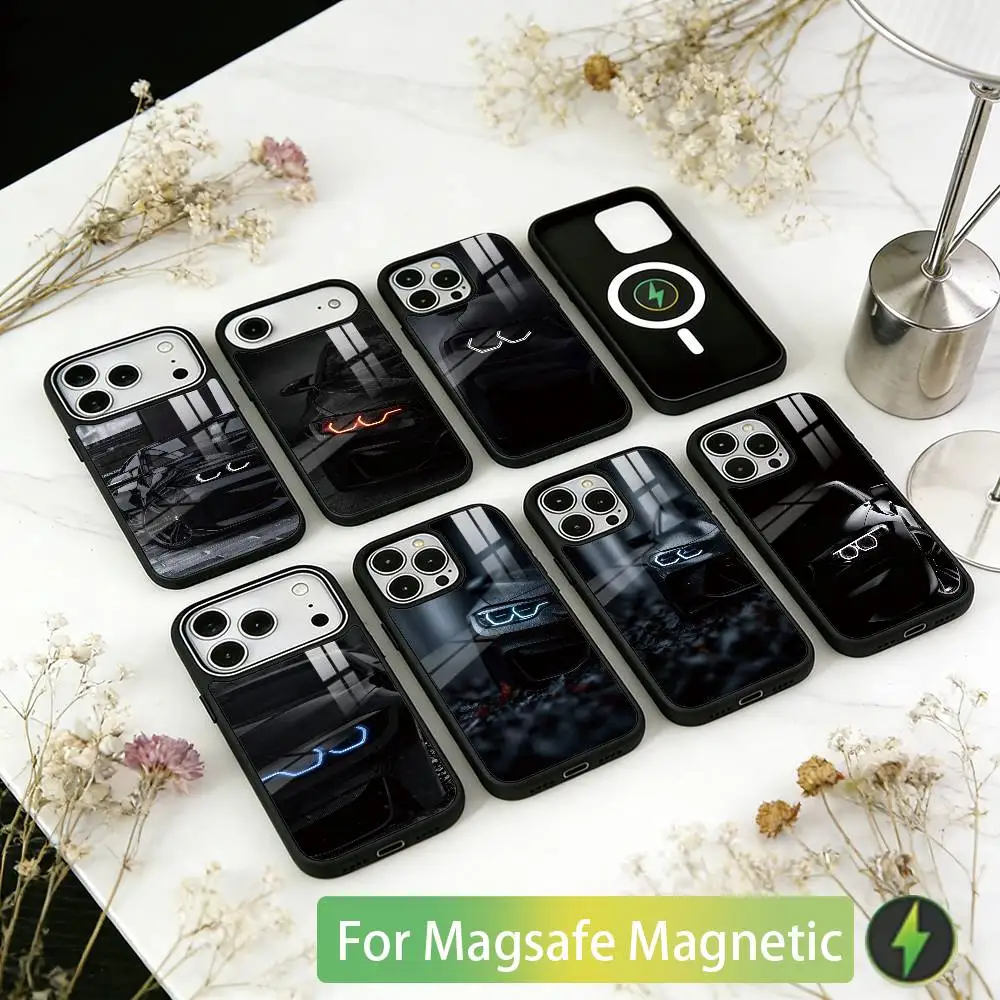 

Black Car COOL Phone Case For iPhone17,16,15,14,13,12,11 Plus,Pro Magnetic For Magsafe Wireless Charging