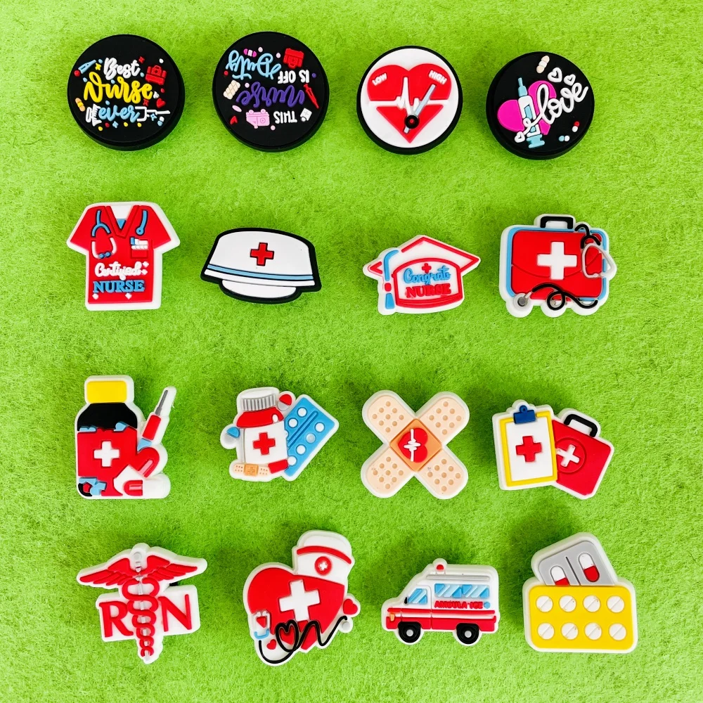 32PCS Medical Shoe Decor Charms, Doctors Nurses Themed Charms for Shoe Wristband Decor, PVC Shoe Charm Accessories