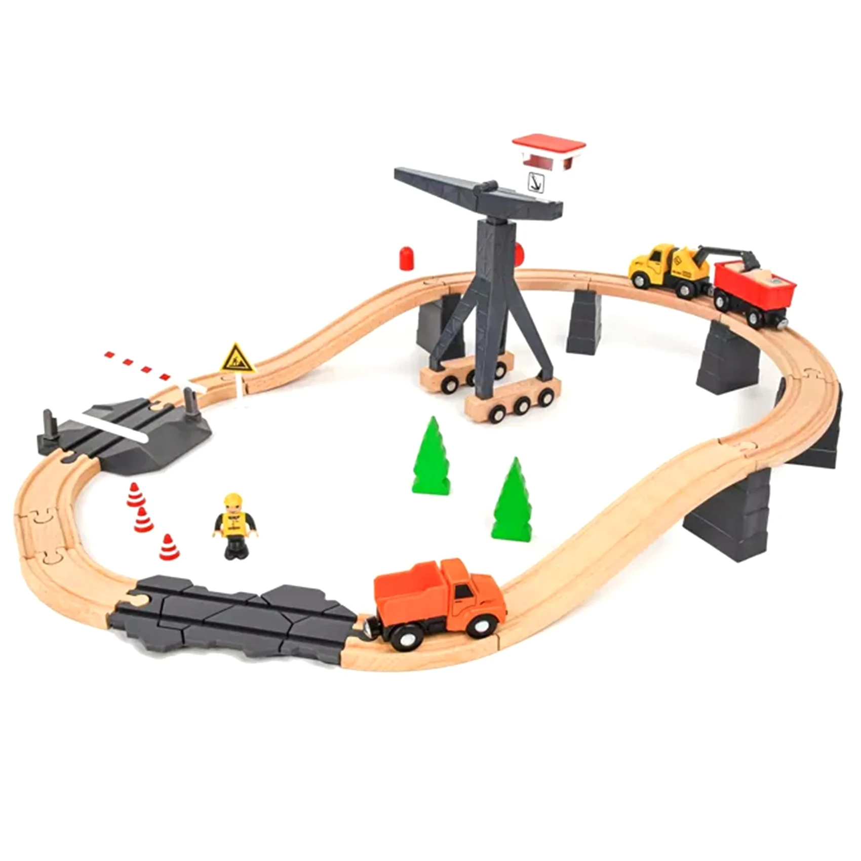 

Деревянный набор поездов Deluxe Kids Toy Train Set для мальчика 2, 3, 4, 5 лет, Train Track for Brio Melissa Orbrium