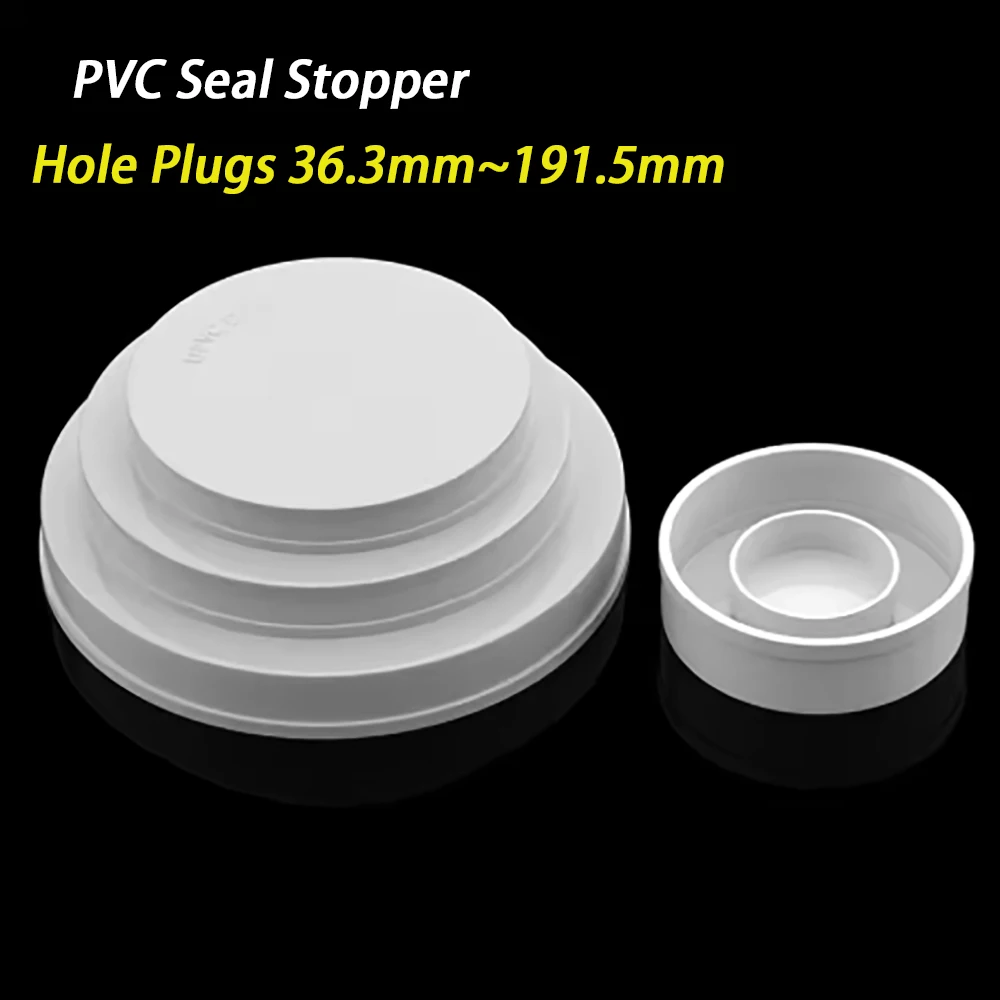 

1Pcs White Silicone Seal Hole Plugs 36.3mm~191.5mm Round Pipe Plug Blanking End Caps Seal Stopper PVC Pipe Inserts Parts