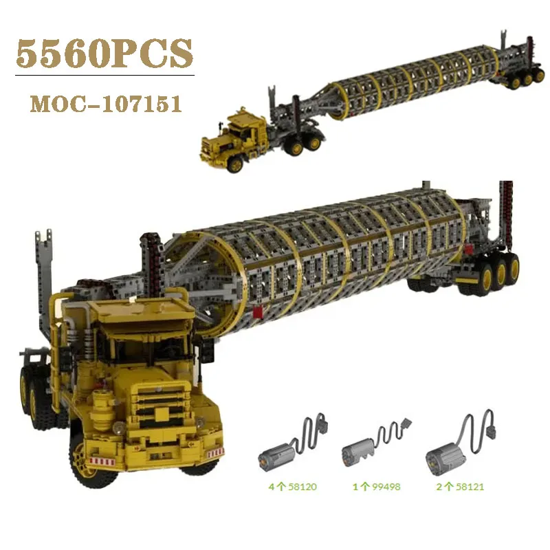 New MOC-107151 Large Capacity Transmission Truck Splicing Block Model 5560pcs Boy Puzzle Education Birthday Christmas Toy Gift