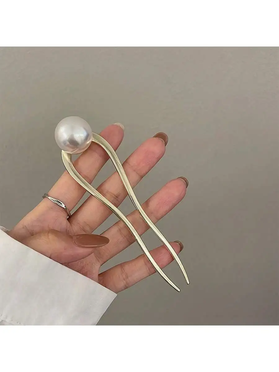 

Pearl U-Shaped Hairpin For Women Elegant Bun Holder Hair Stick