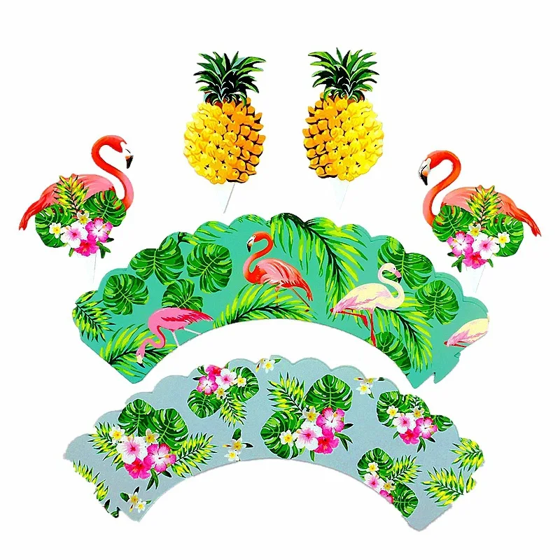 Hawaii Party Decorations Disposable Tableware Hawaii Summer Tropical Party Supplies Flamingo Aloha Birthday Party Decoration